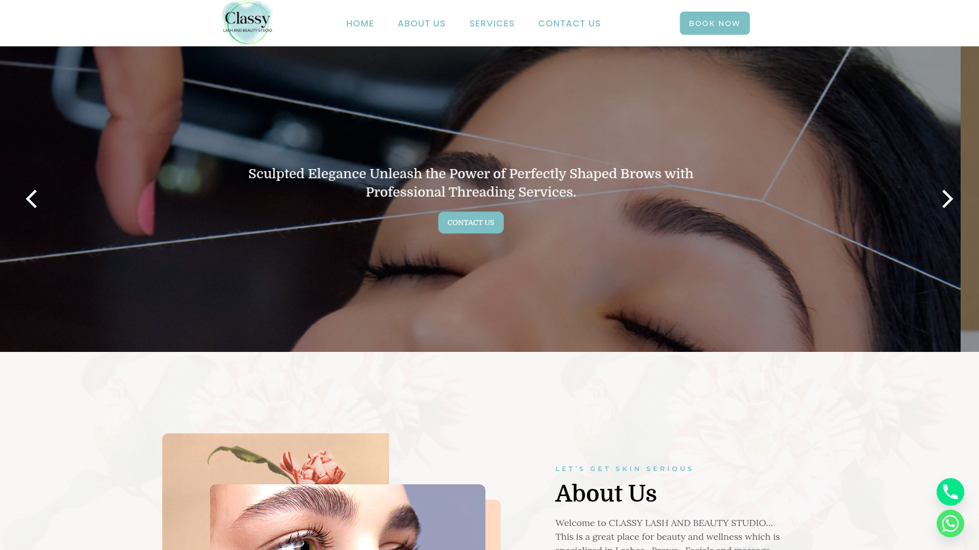 Website snapshot for Classy Lash And Beauty Studio