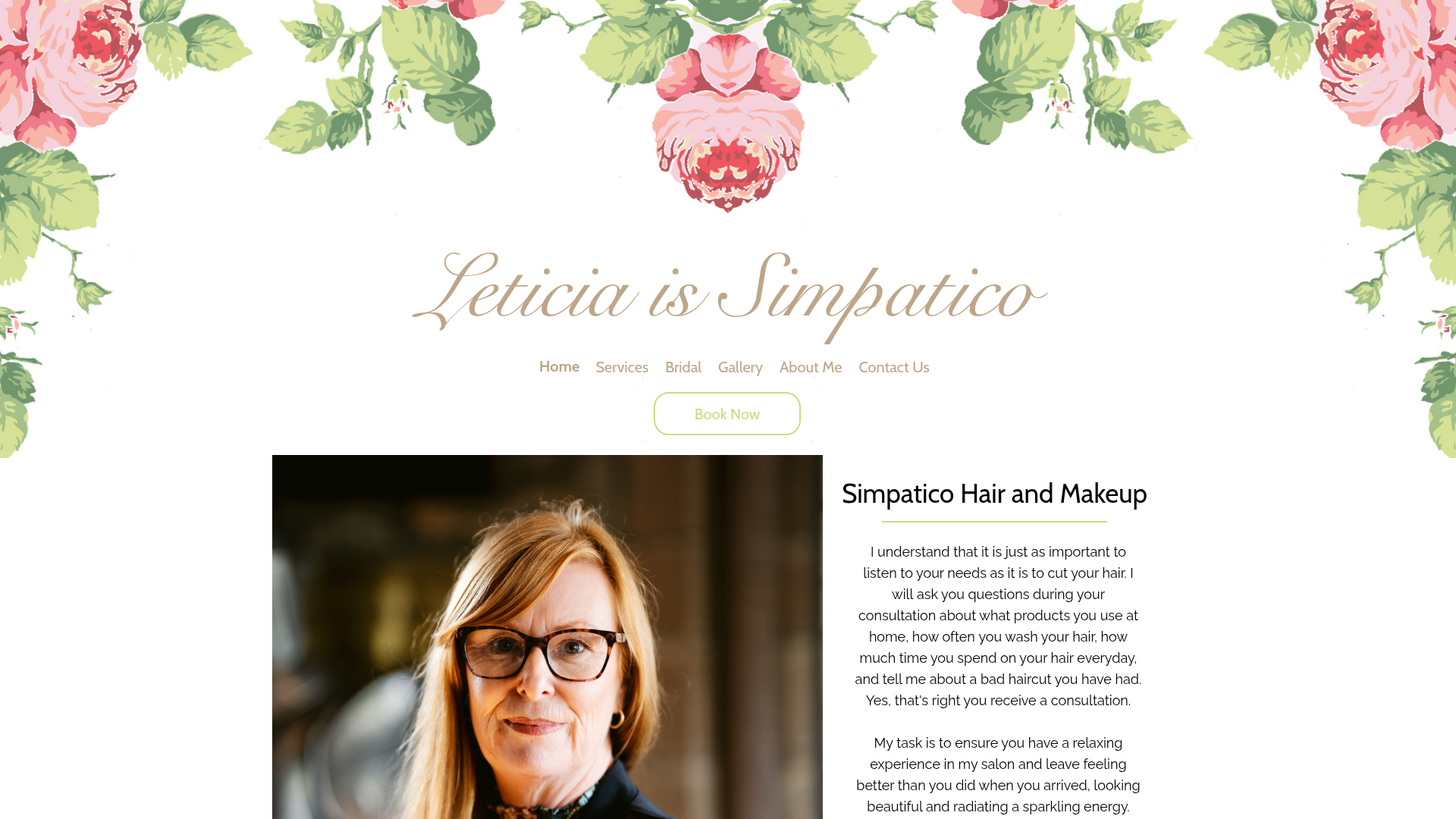 Website snapshot for Leticia is Simpatico