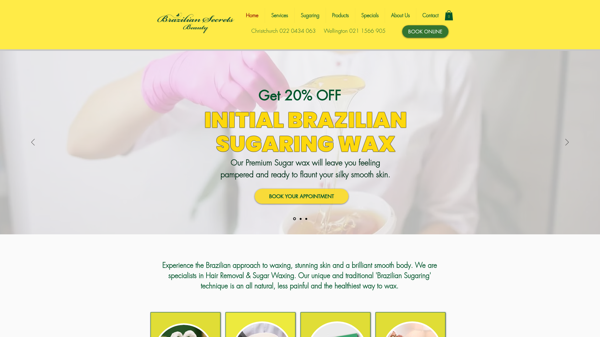 Website snapshot for Brazilian Secrets Beauty Christchurch