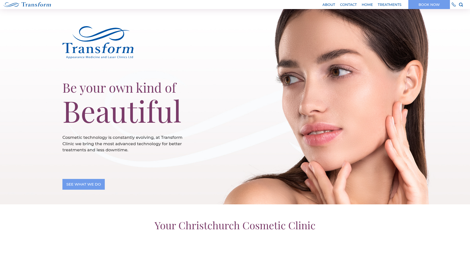 Website snapshot for Transform Clinic Riccarton