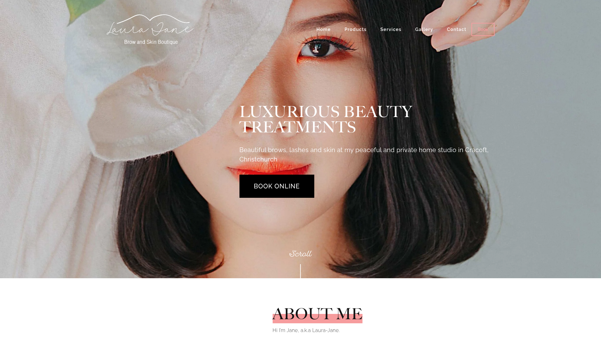 Website snapshot for Laura-Jane Brow & Skin Boutique