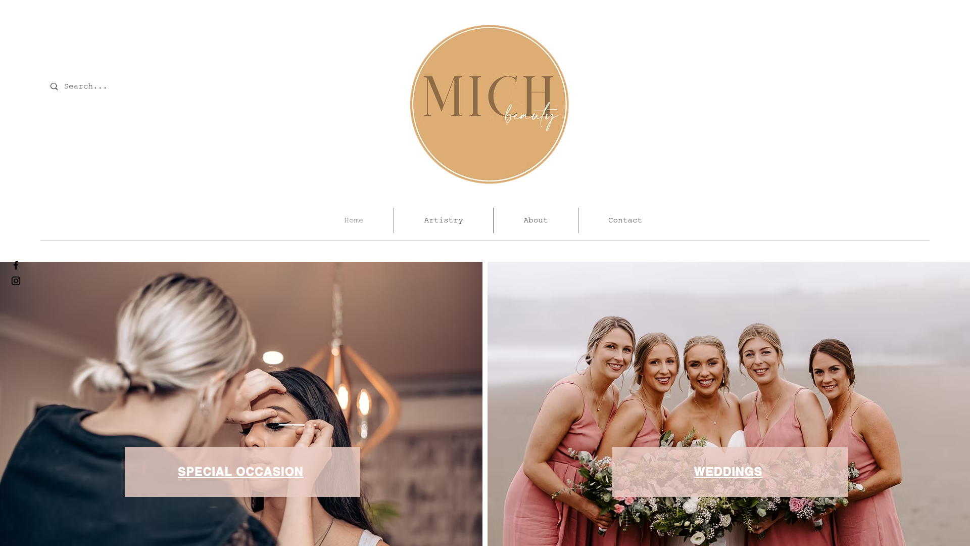 Website snapshot for Mich Beauty