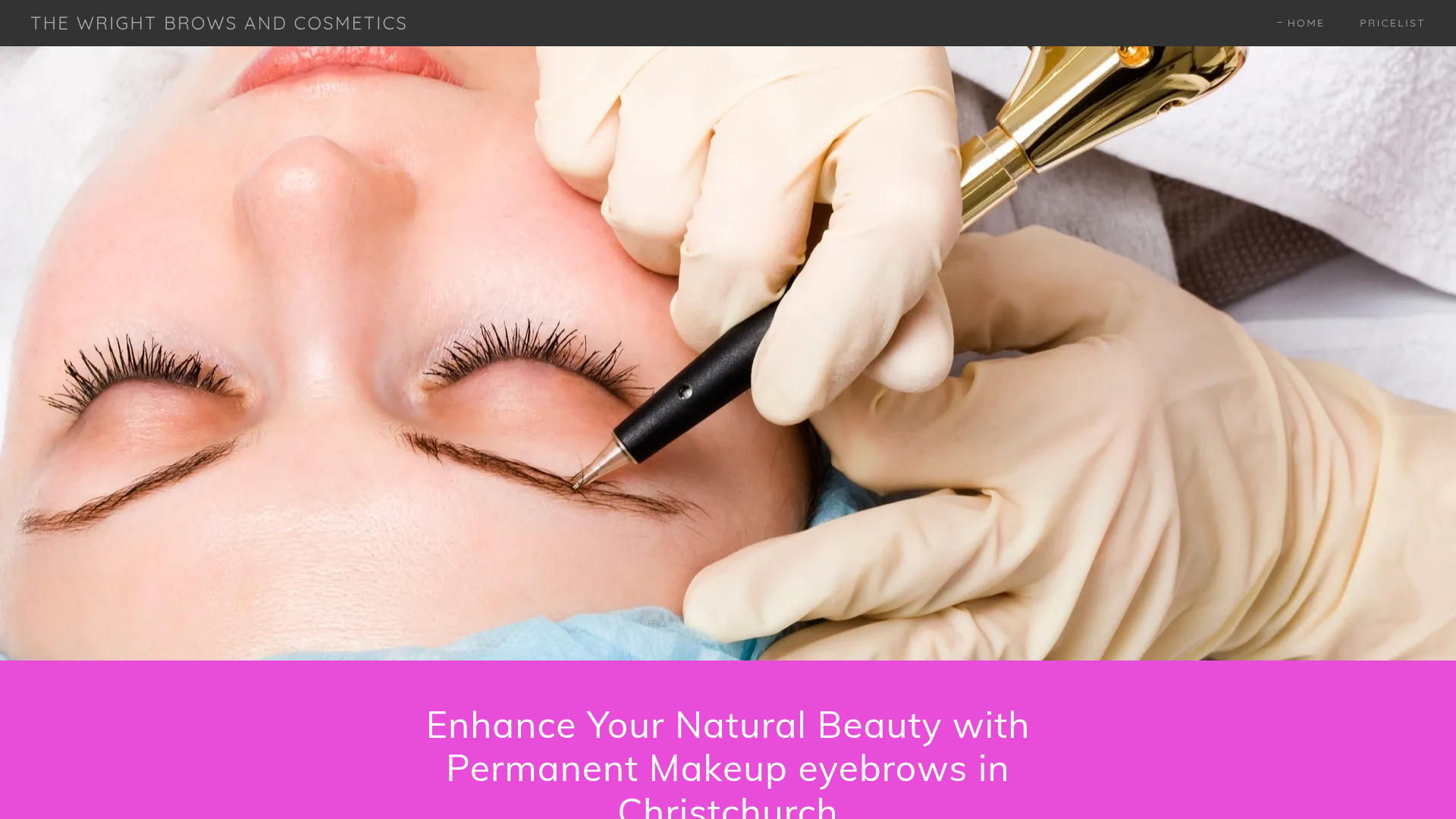 Website snapshot for THE WRIGHT BROWS