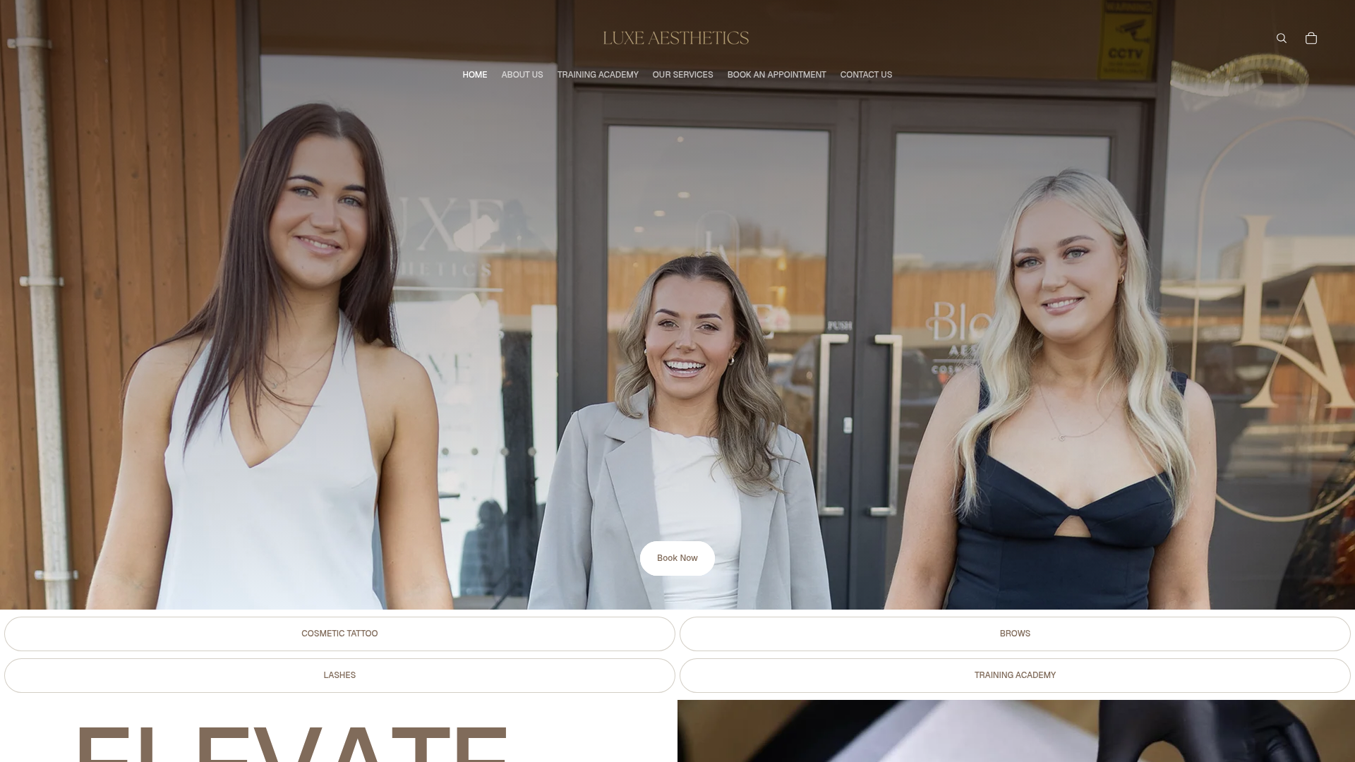Website snapshot for Luxe Aesthetics