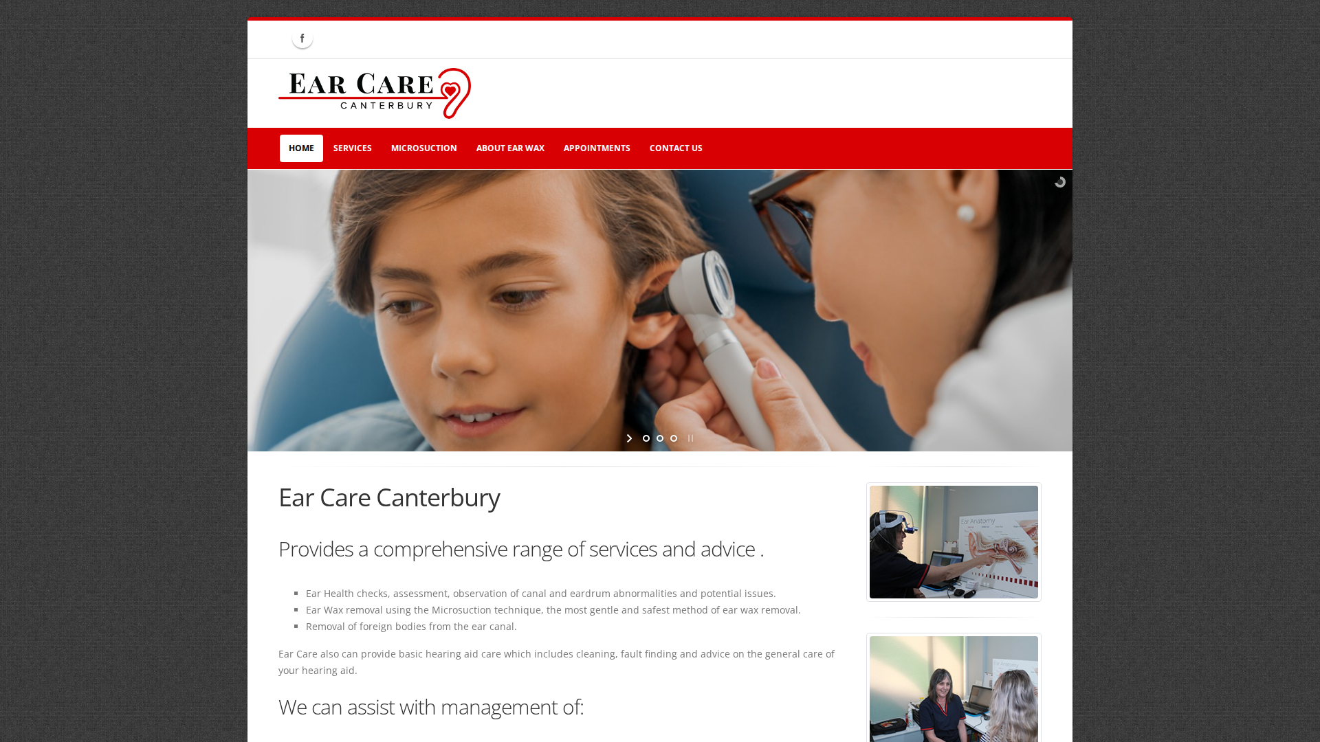 Website snapshot for Ear Care Canterbury