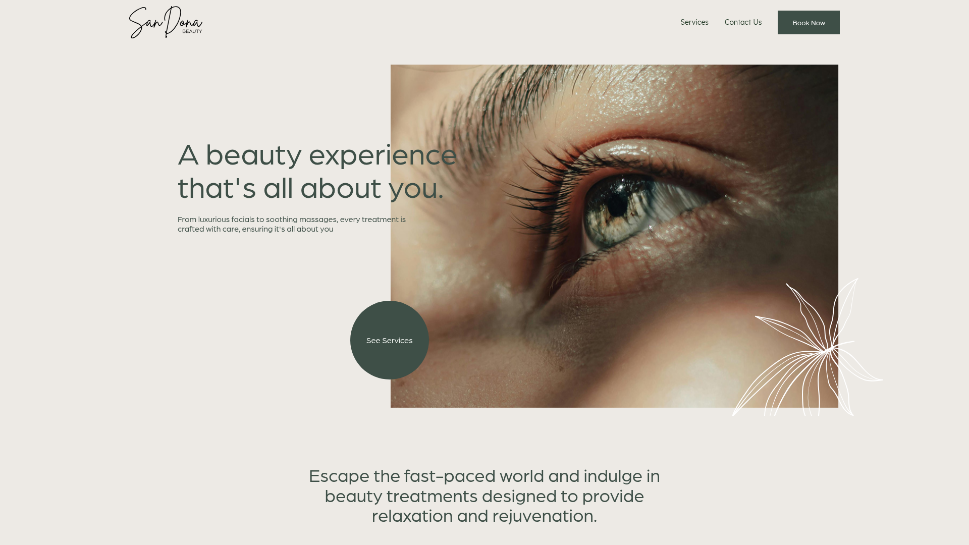 Website snapshot for San Dona Beauty