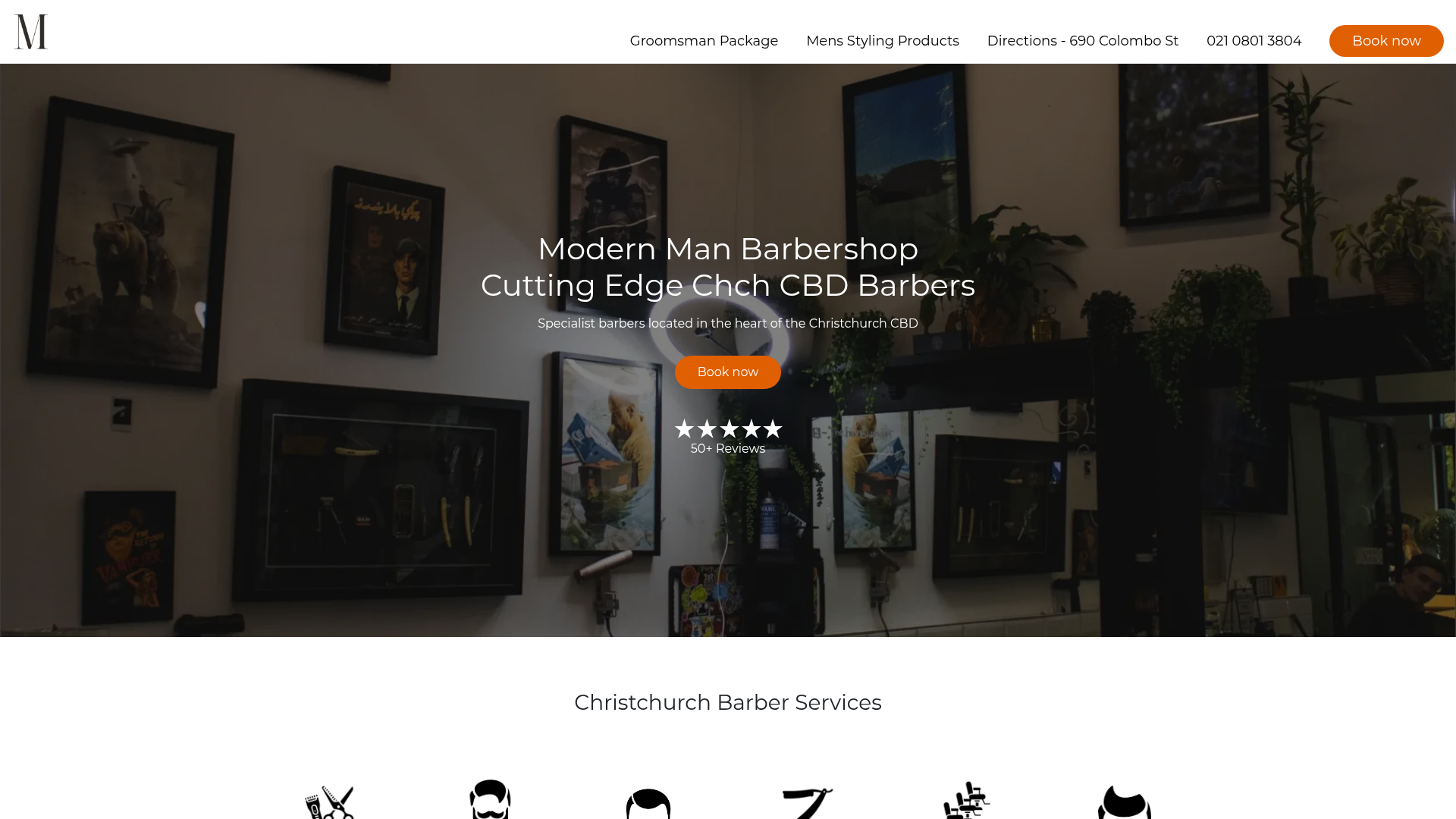 Website snapshot for Modern Man Barbershop