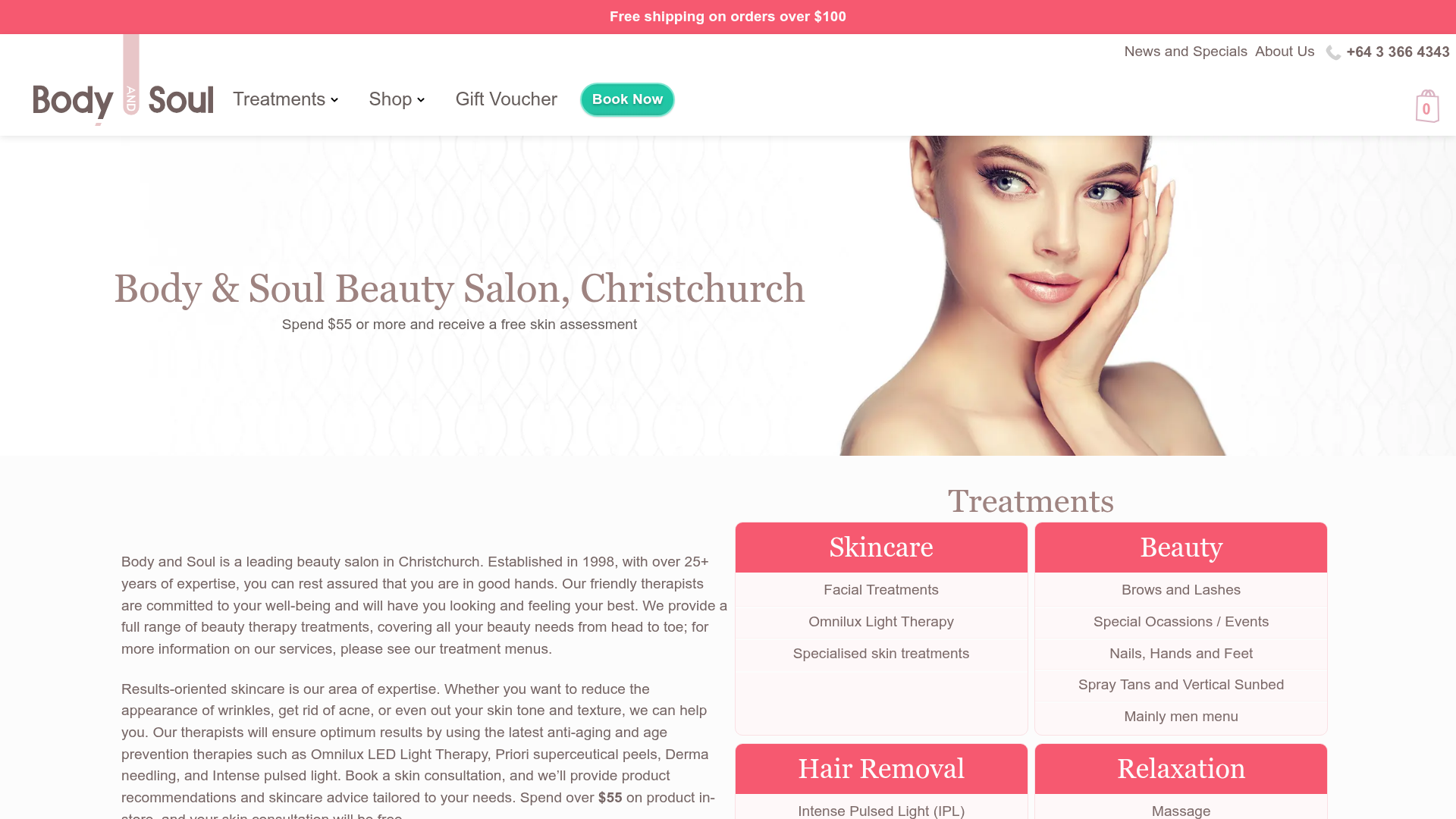 Website snapshot for Body and Soul