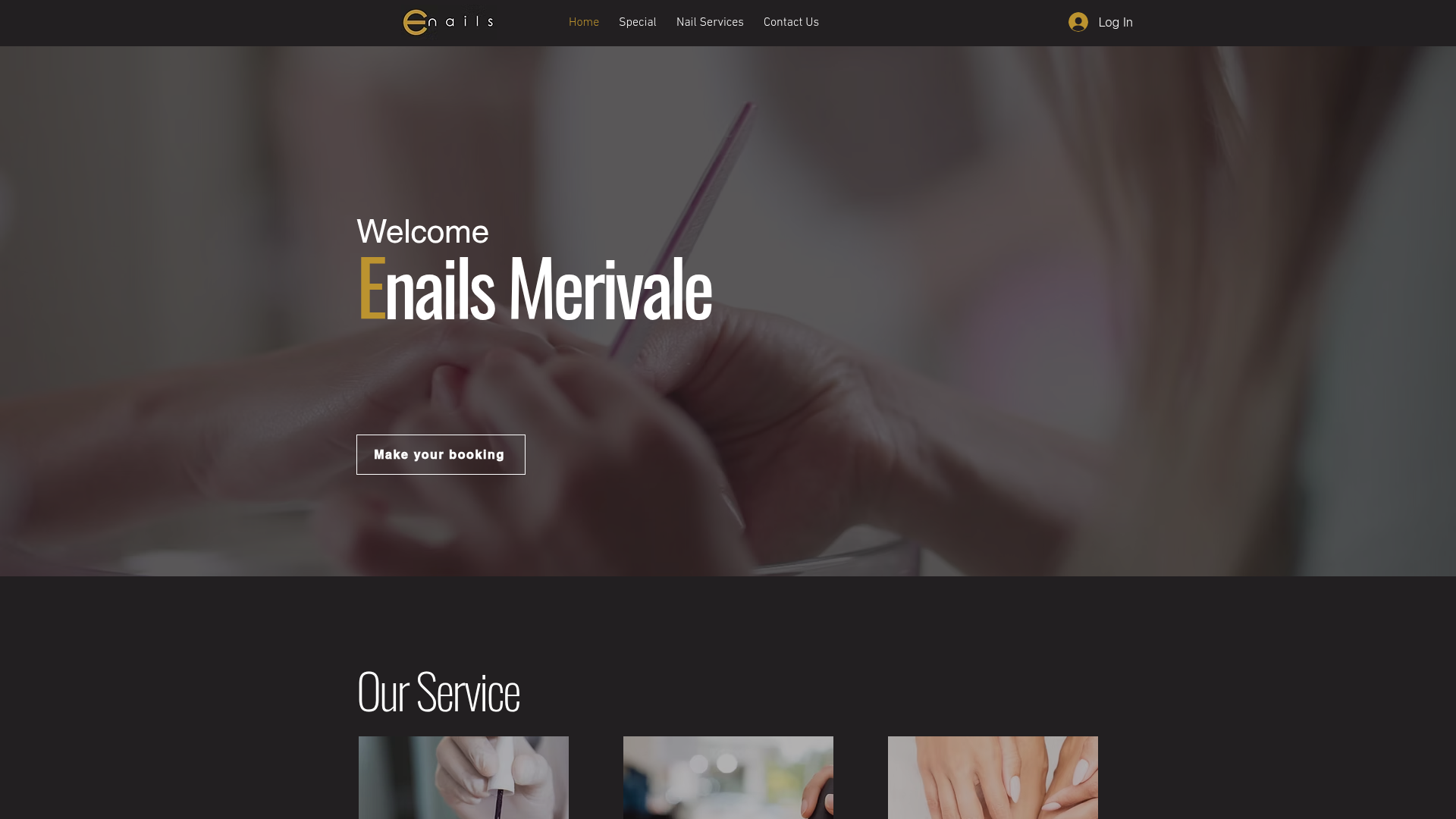 Website snapshot for Enails Merivale