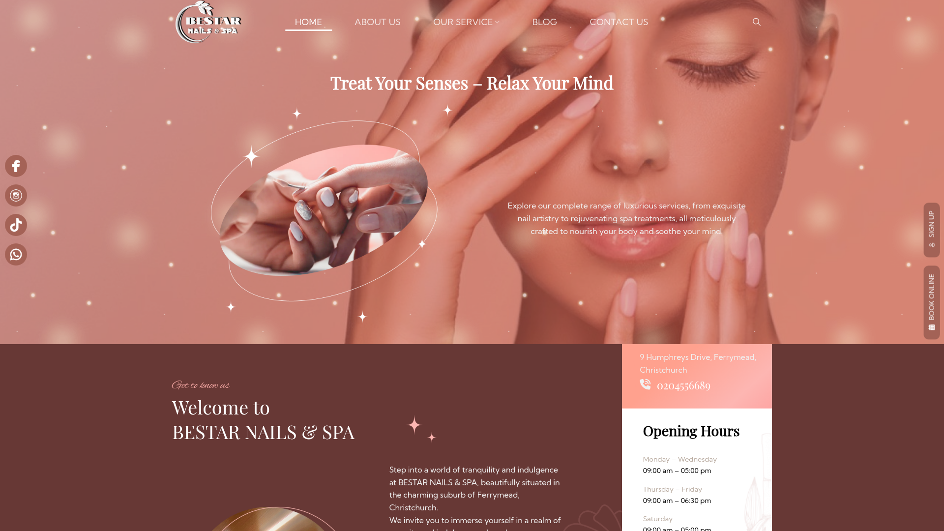 Website snapshot for BeStar Nails Spa