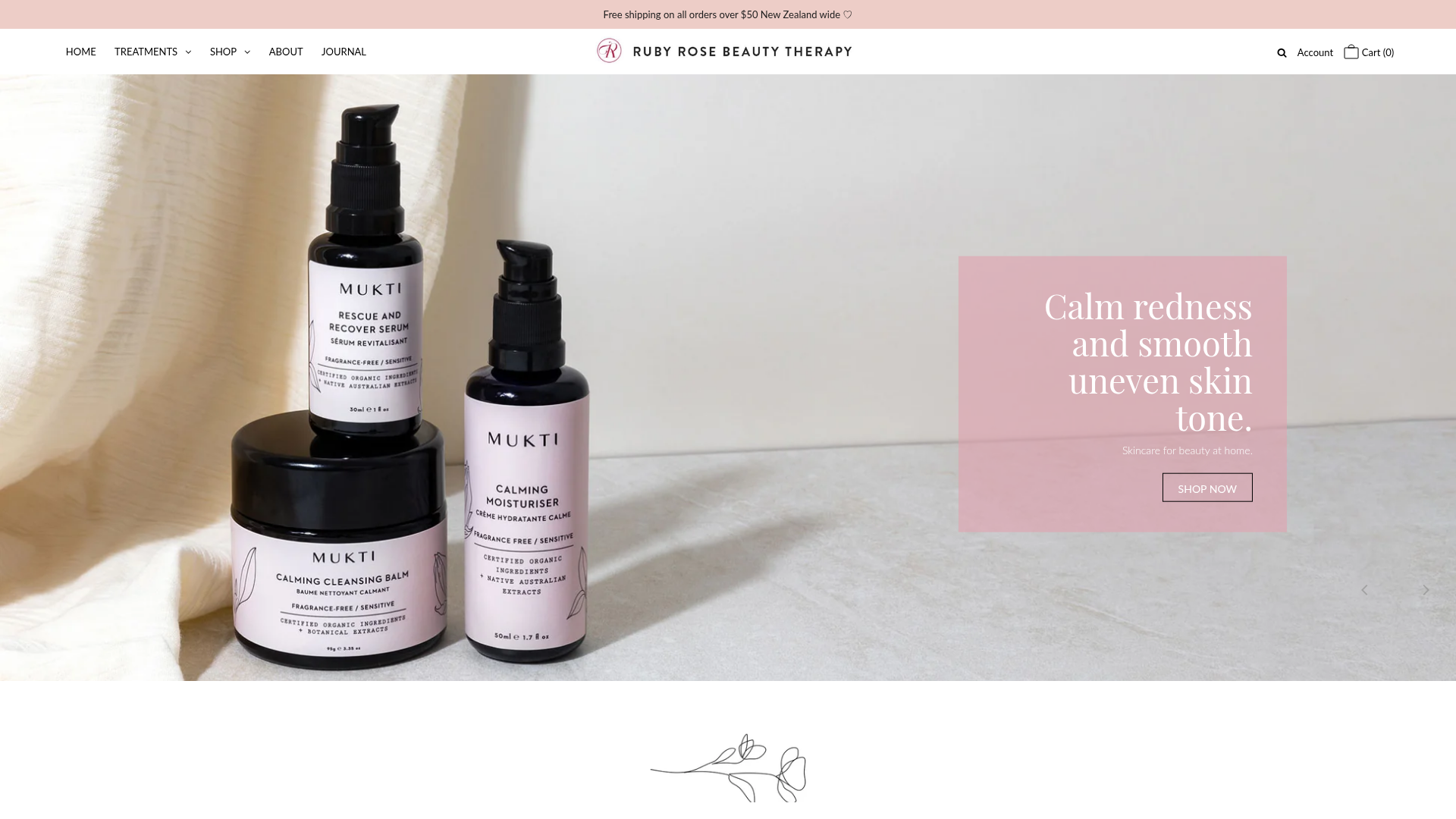 Website snapshot for Ruby Rose Beauty Therapy