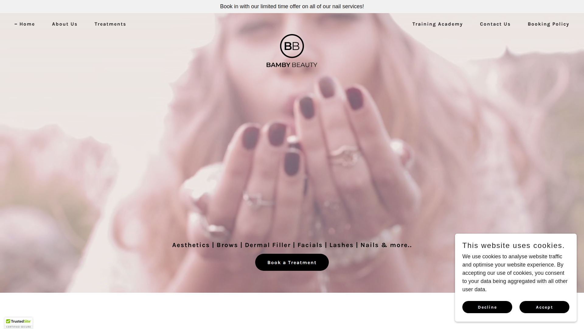 Website snapshot for Bamby Beauty and Products
