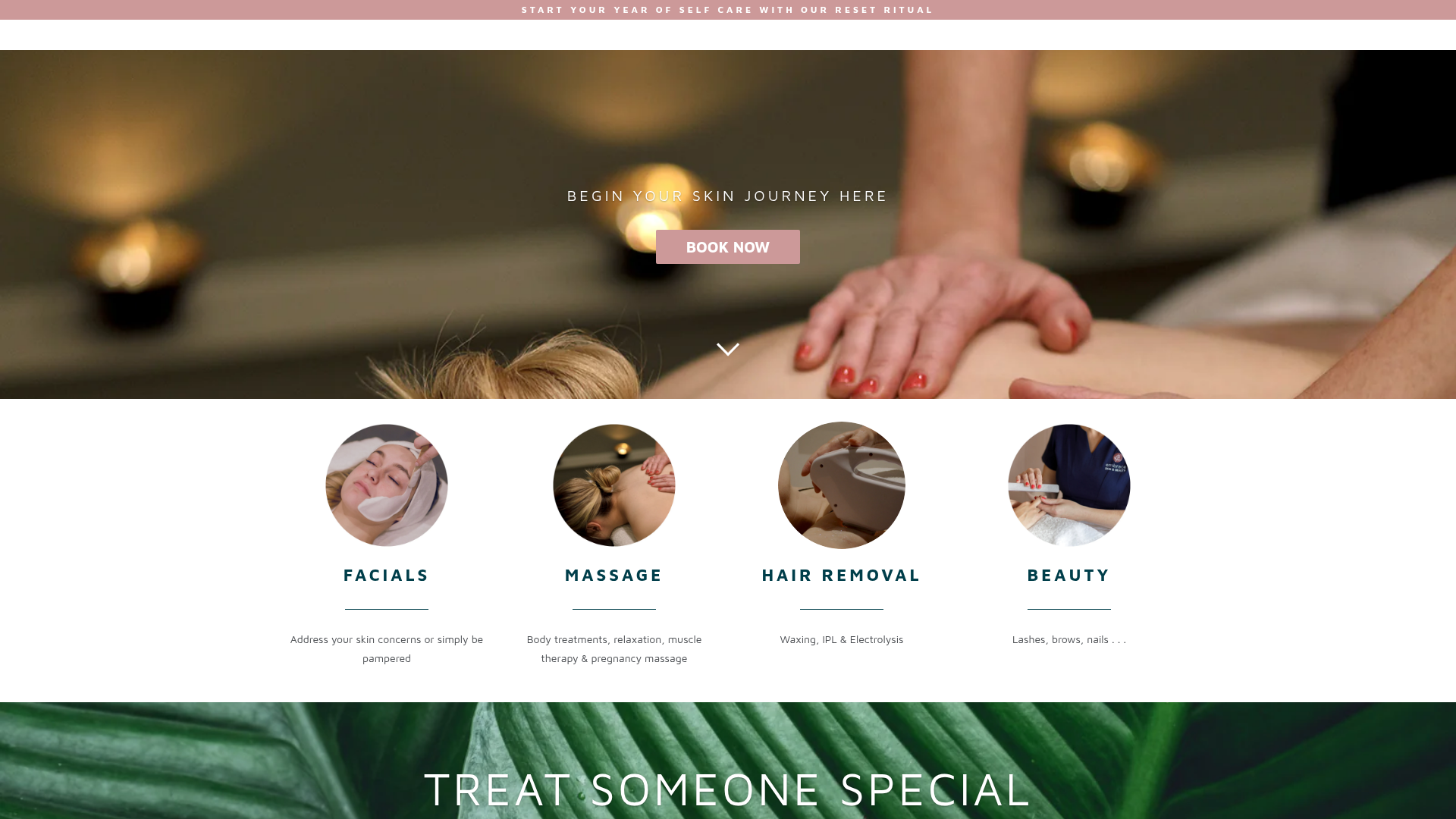 Website snapshot for Embrace Skin & Beauty