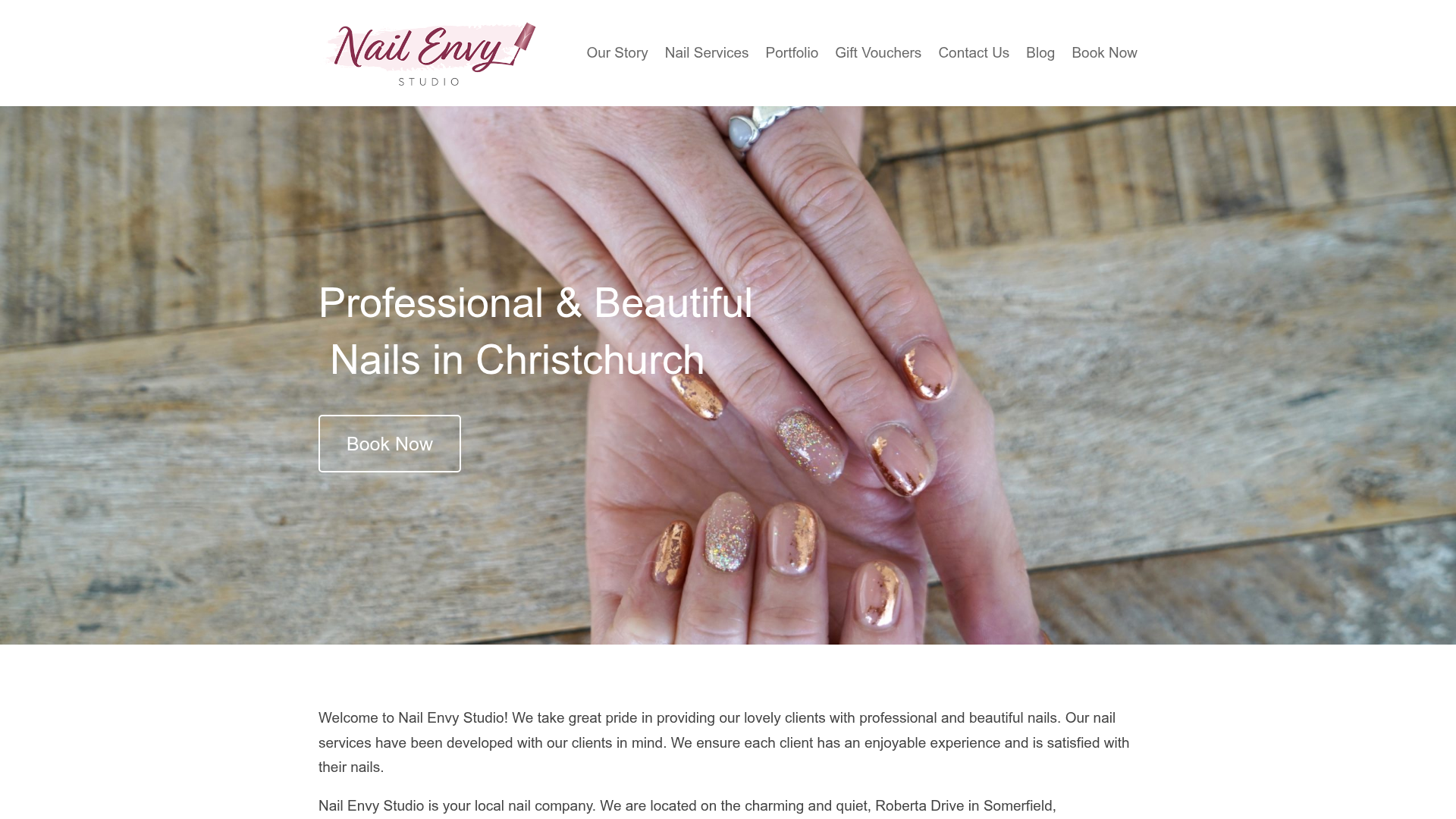Website snapshot for Nail Envy Studio