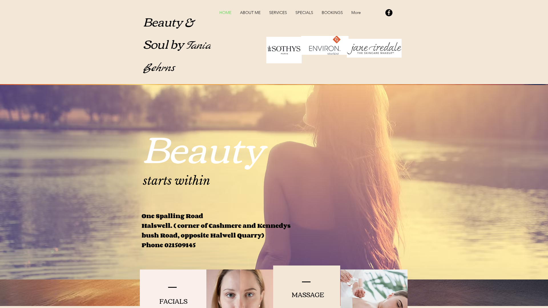 Website snapshot for Beauty and soul by Tania Behrns