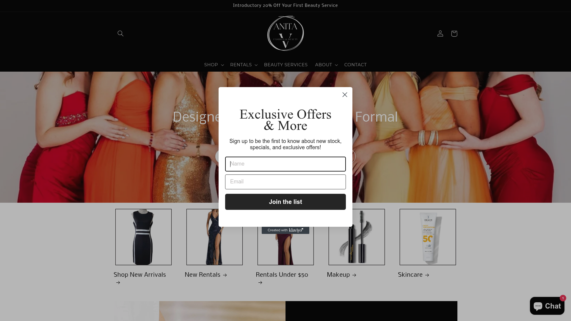 Website snapshot for Anita V Beauty Therapy