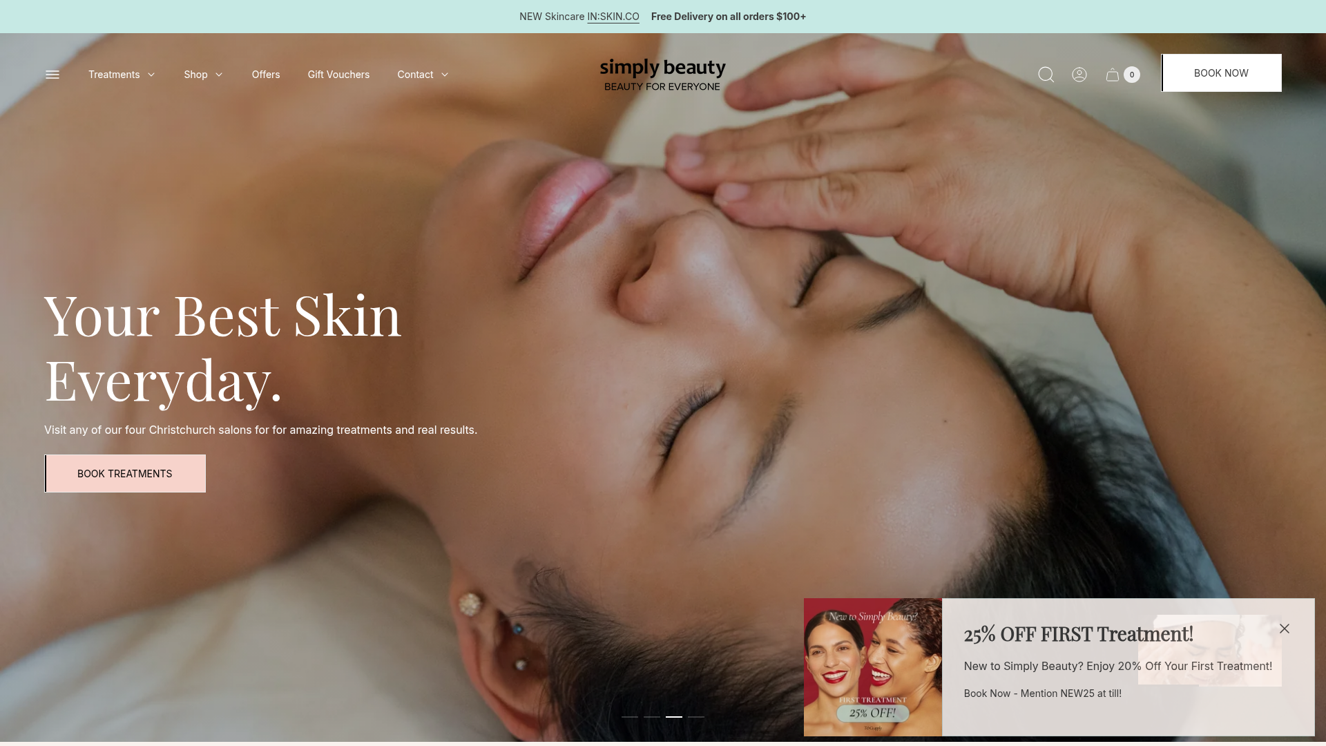 Website snapshot for Simply Beauty Christchurch