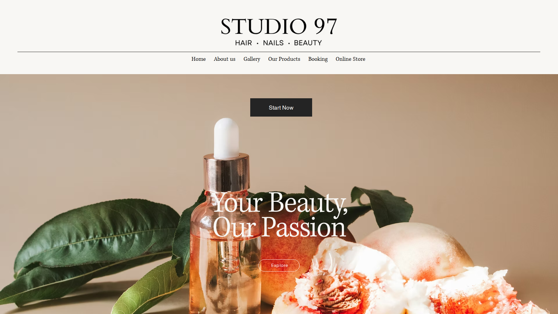 Website snapshot for Studio 97 Nail and Beauty