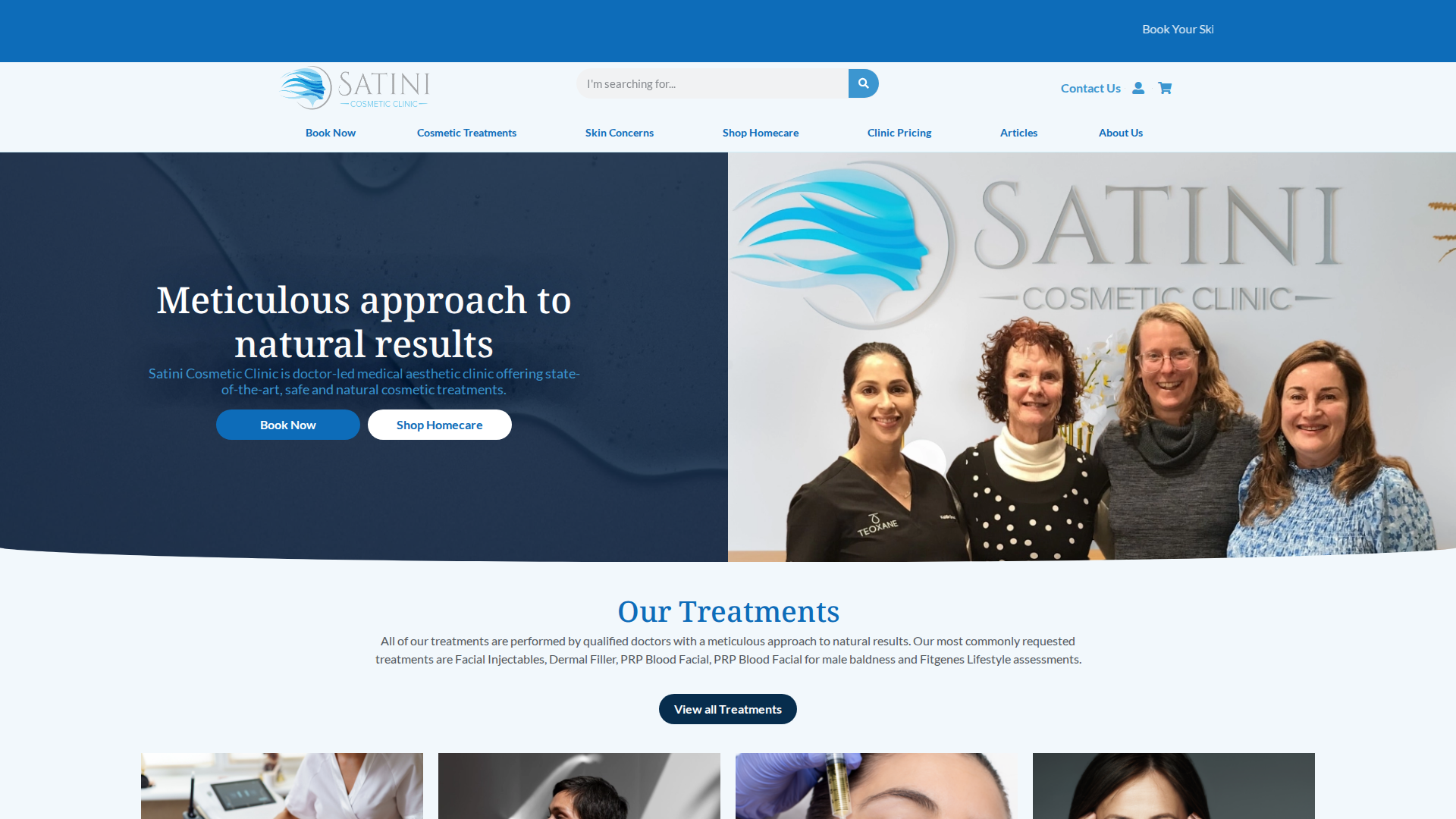 Website snapshot for SATINI Cosmetic Clinic