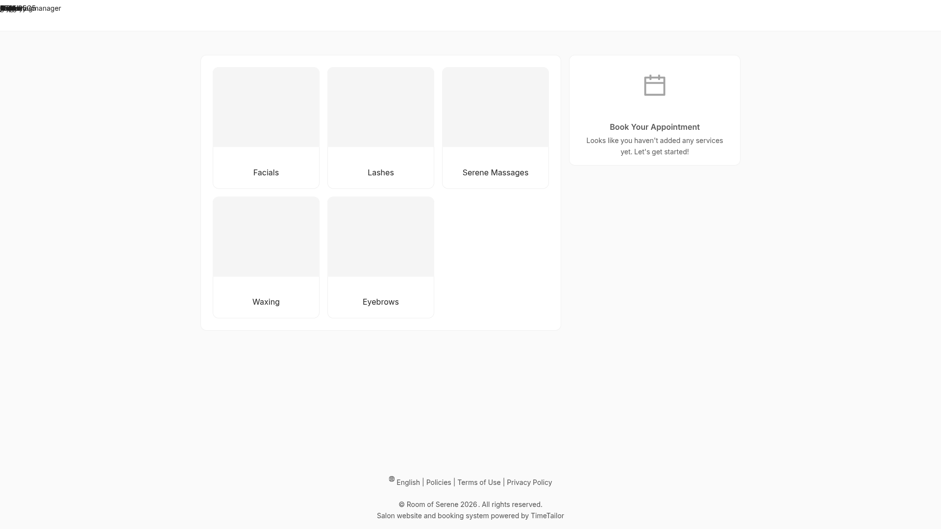 Website snapshot for Room Of Serene