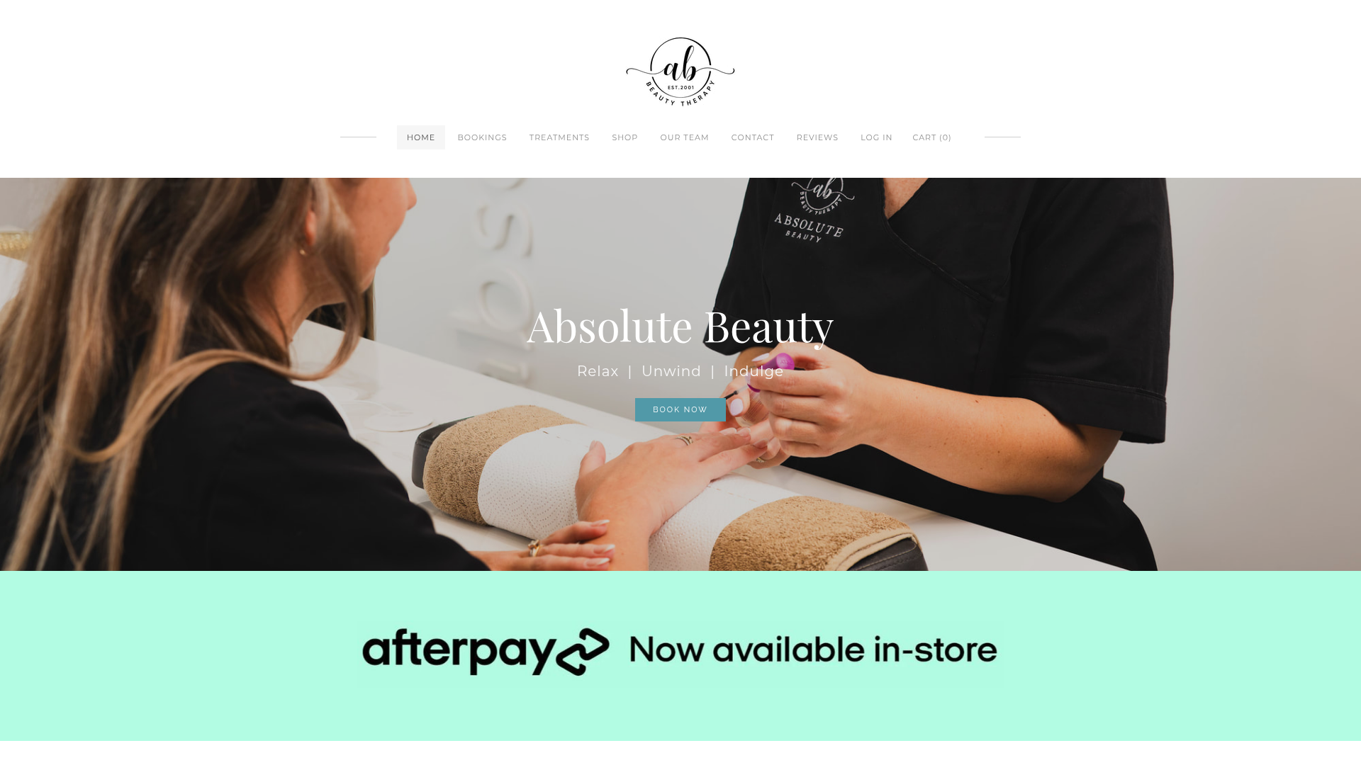 Website snapshot for Absolute Beauty Therapy Clinic